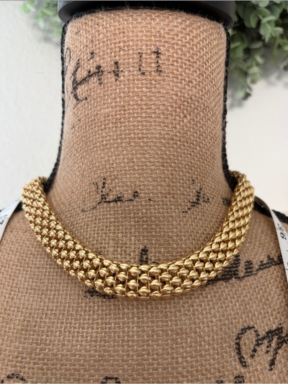 Gold Chunky Woven Collar Necklace - Women Jewelry